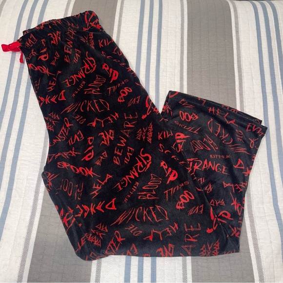 Men's Black and Red Graphic Joggers - Picture 3 of 4